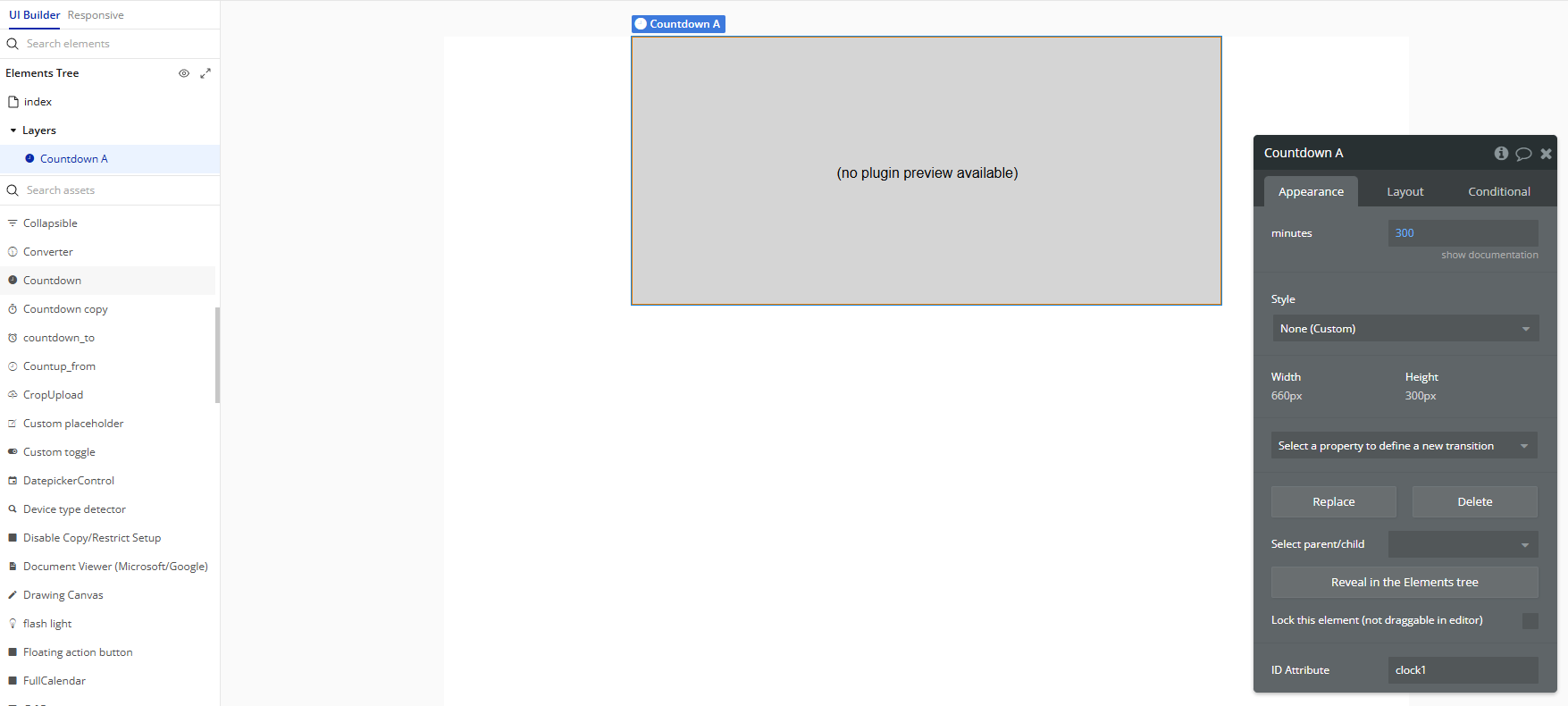 Element → Countdown.