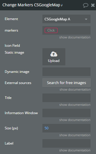 Workflow action → Change markers.
