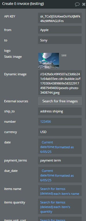 Workflow action → Create E-invoice.