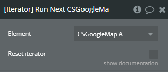 Workflow action → [Iterator] Run Next 