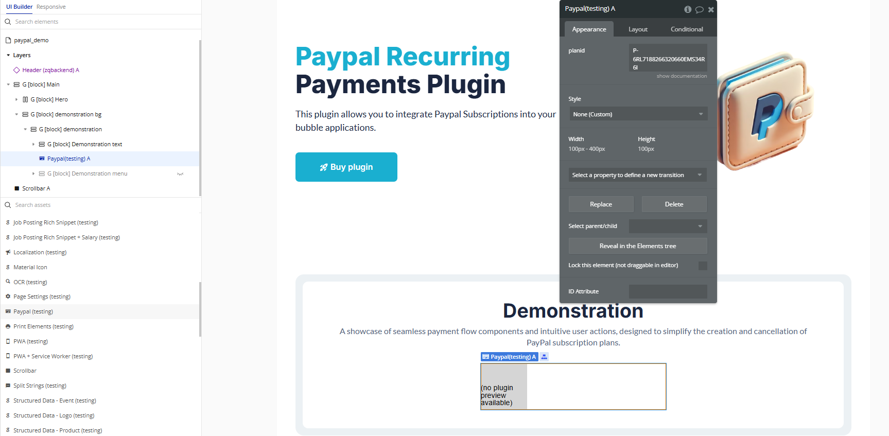 Element → Paypal.