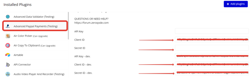 Plugins → Advanced Paypal Payments.