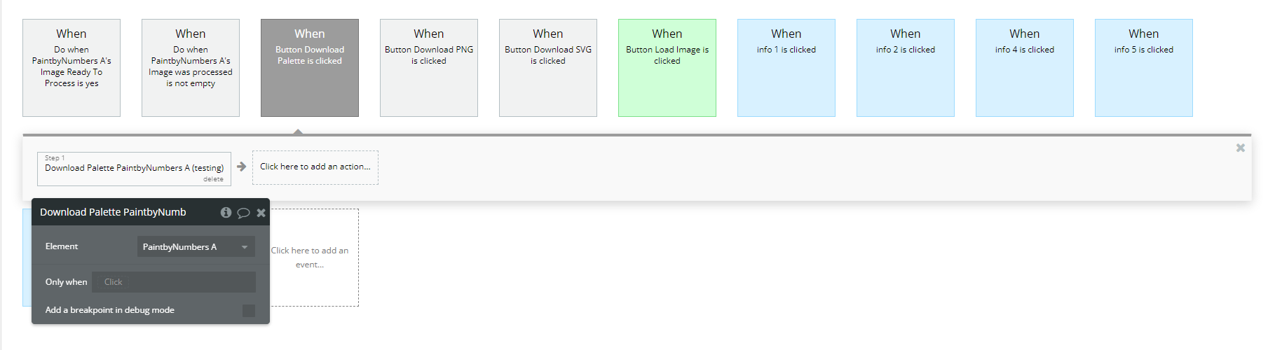 Workflow action → Download Palette A Paint By Numbers.