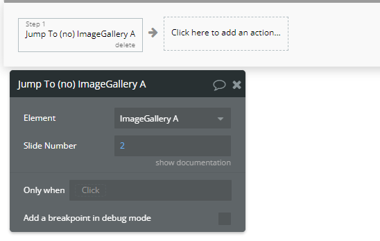 Workflow action → Jump To (no).