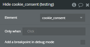 Workflow → Hide.