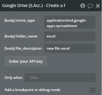 Plugin action → Create A File.