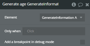 Workflow action → Generate age.