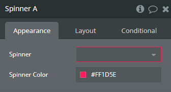 Element properties → Spinner.