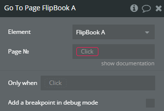 Workflow action → Go To Page.