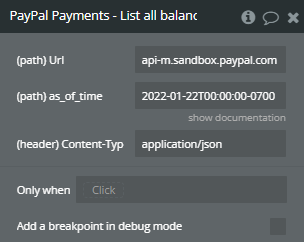Plugin Action → List all balances.