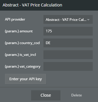 Plugin data → VAT Prince Calculation.