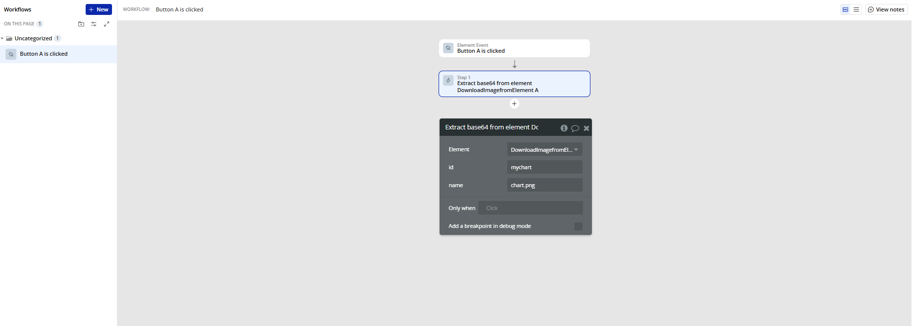 Workflow → Extract Base64 From Element.