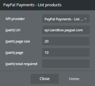 Plugin Data → List products.