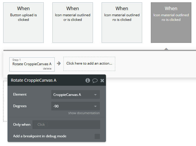 Workflow action - Rotate A Croppie Canvas