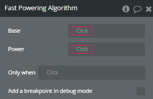 Workflow action → Fast Powering Algorithm.