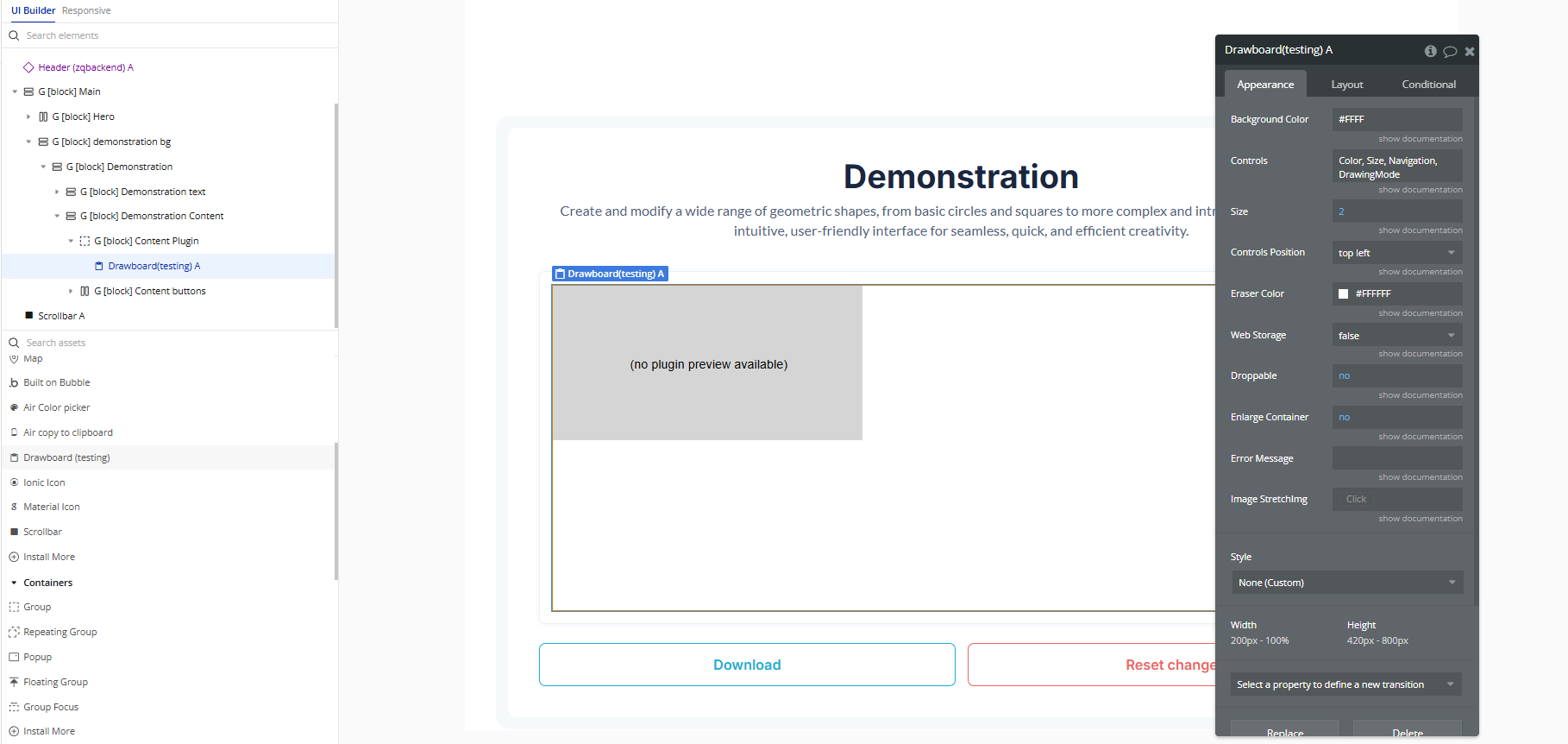 Element → Drawboard.