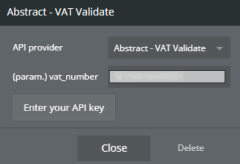 Plugin data → VAT Validate.