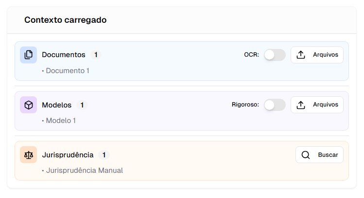 Comportamento da janela de visão geral com contexto carregado.