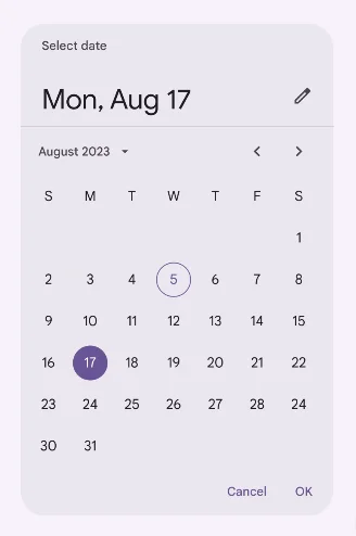 Navigation across months