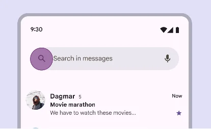 Search bar in a list