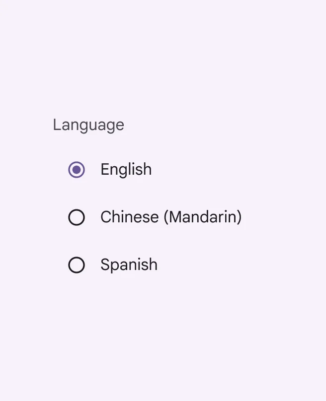 Use radio buttons when there are five or fewer options