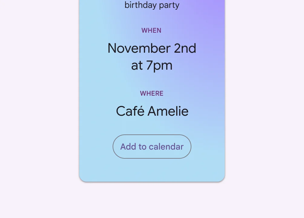 ✅ DO
Outlined buttons can be used on backgrounds with a color gradient