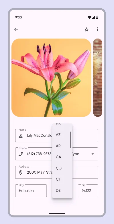 Dropdown menus at different positions on the screen open in different ways, adapting to the space available