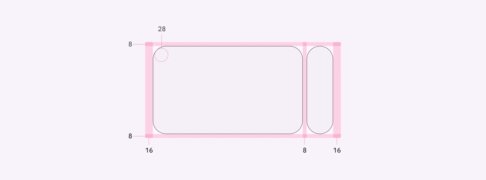 Hero carousels have padding on both sides of the container