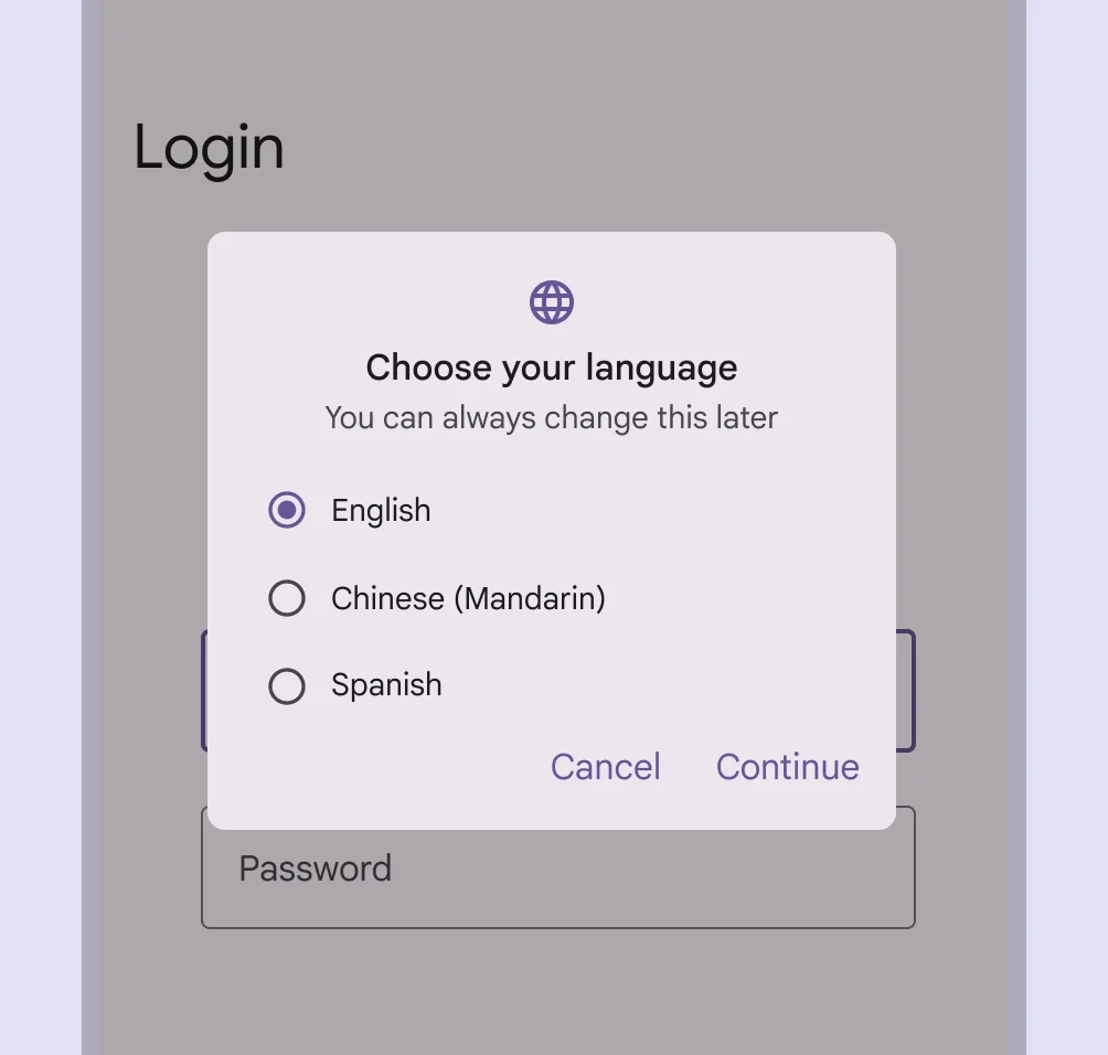 ✅ DO

Use radio buttons (not toggles) when only one item can be selected from a list