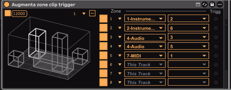 Augmenta zone clip trigger