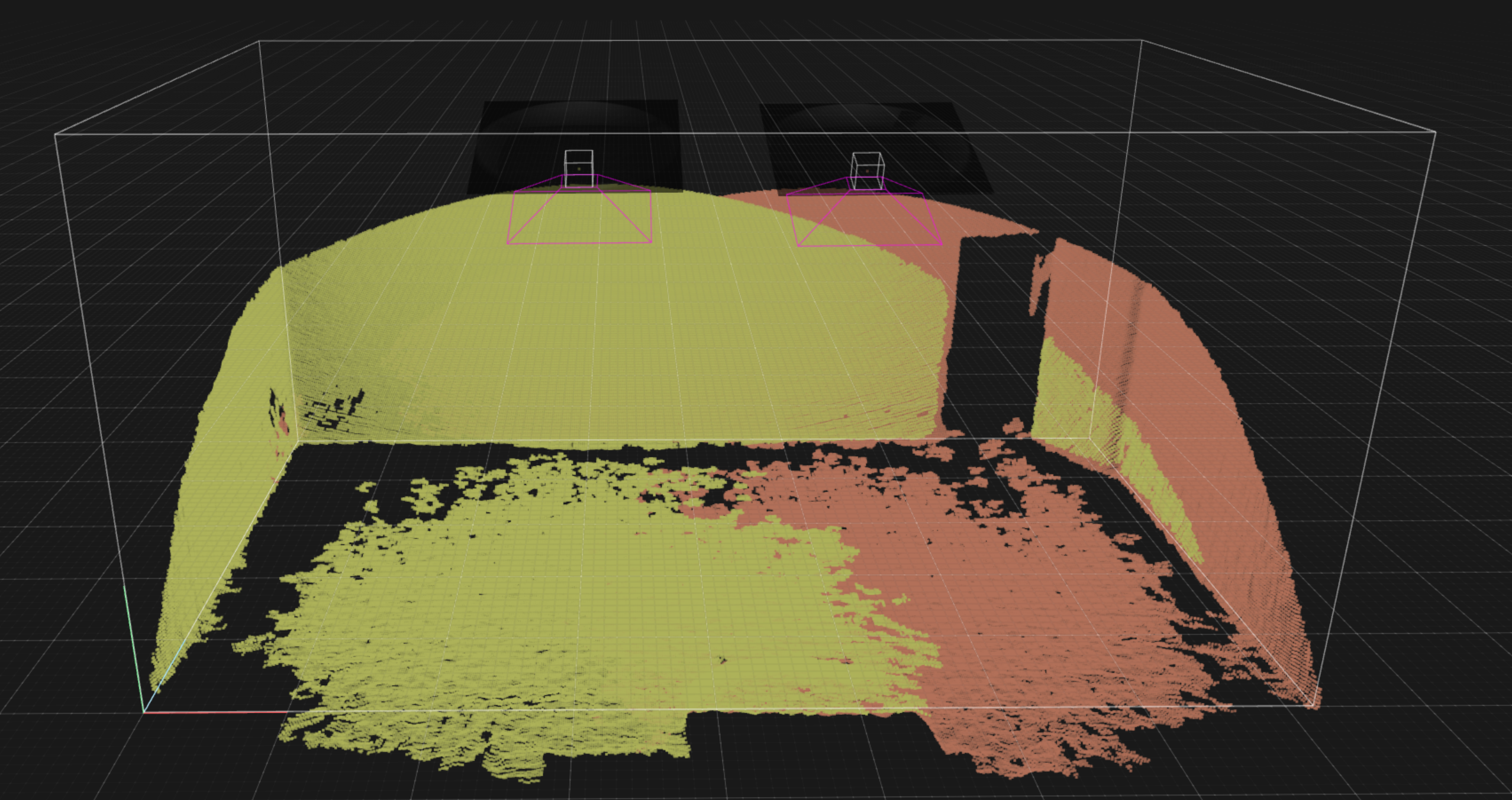 Augmenta interface with 2x Orbbec Femto with depth WFOV