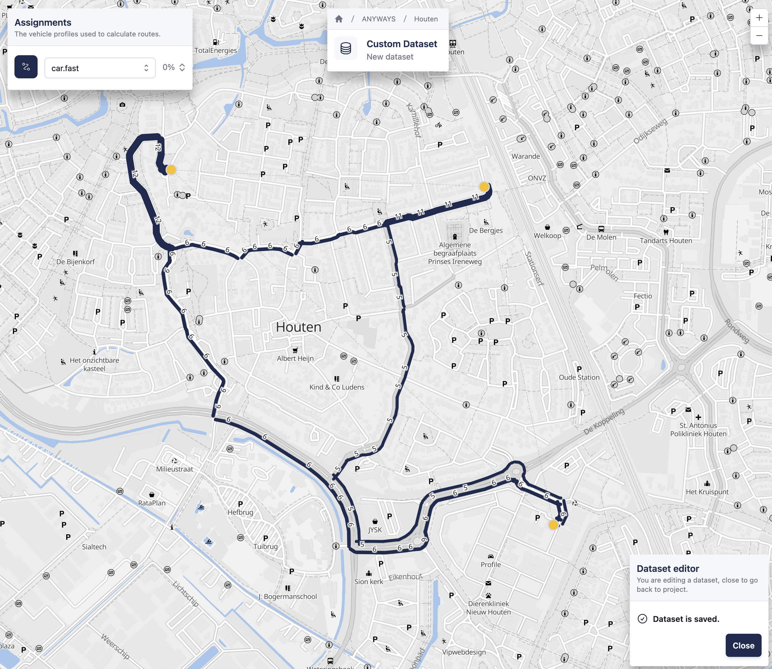 A free draw dataset with three trips.