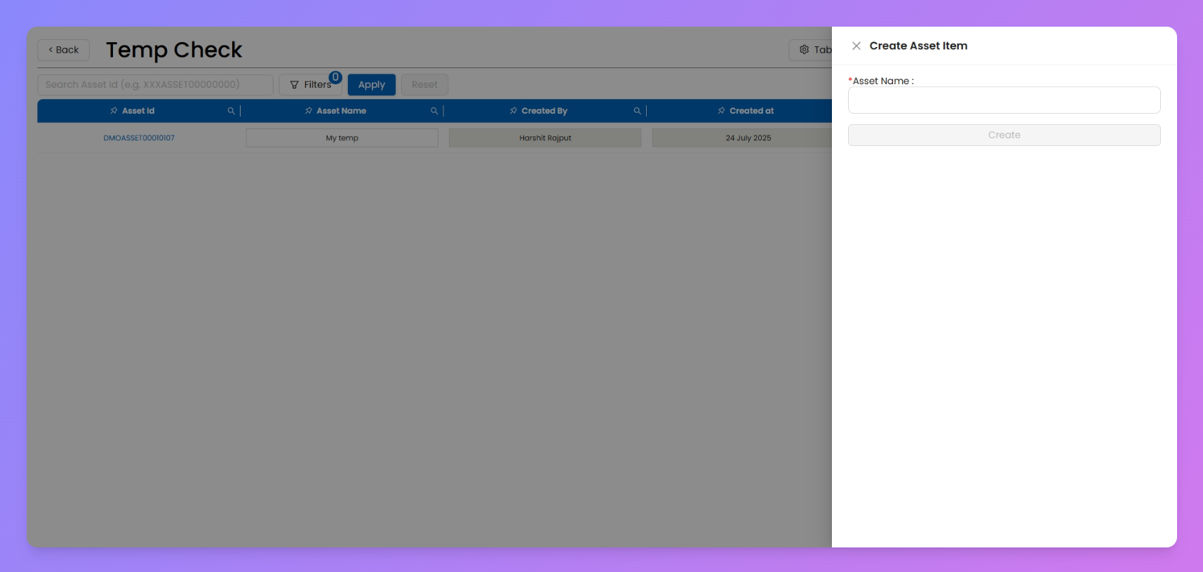 In this image:
1) Custom Asset ID is disabled 
2) Assignment has been turned to Global
3) There’s no custom field/column  configured