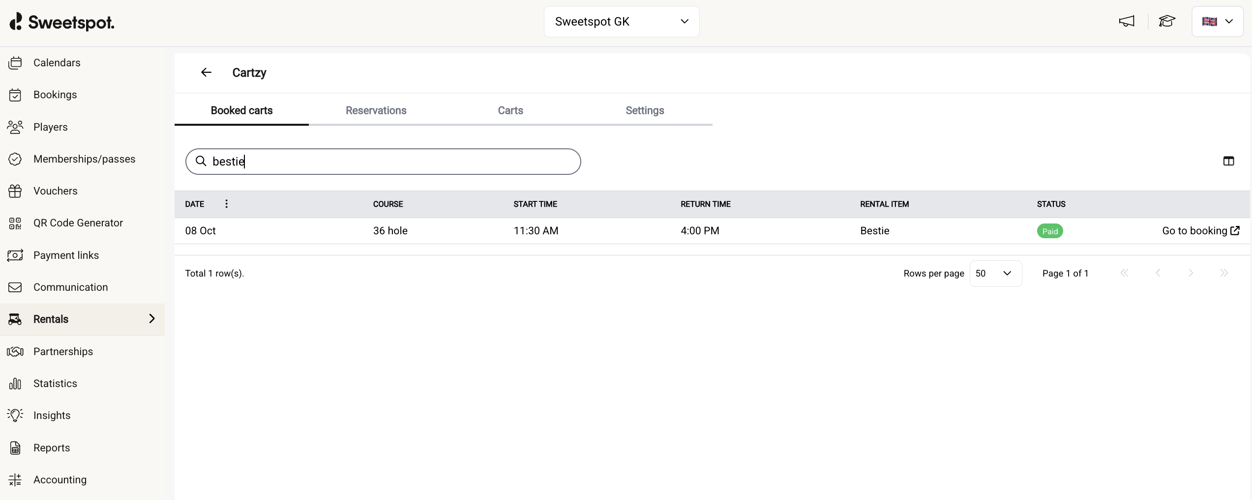 NEW BOOKED CARTS VIEW