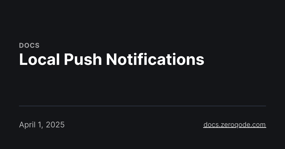 Local Push Notifications