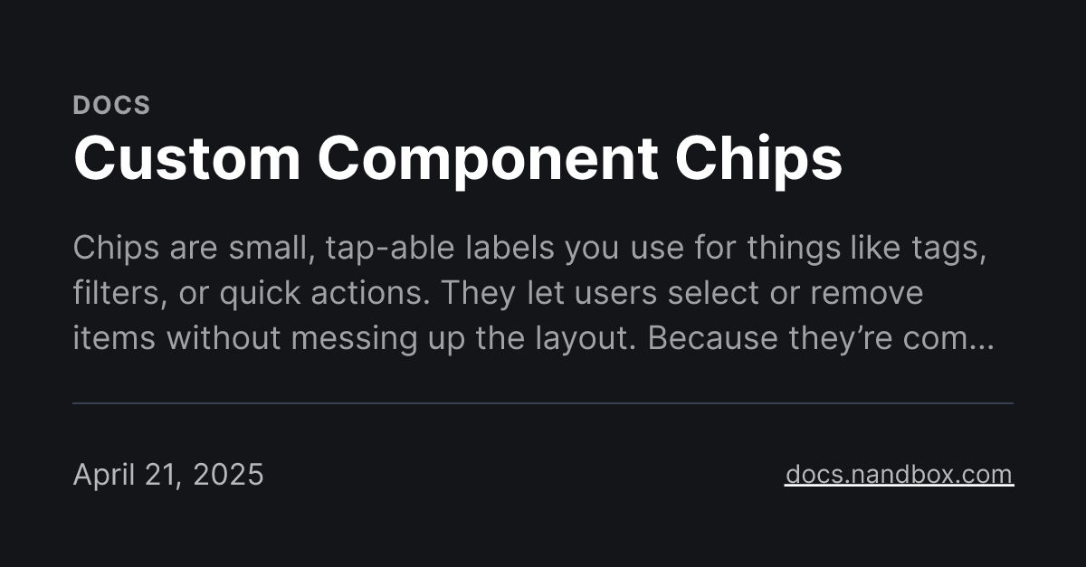Custom Component Chips