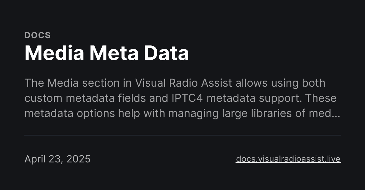 Media Meta Data