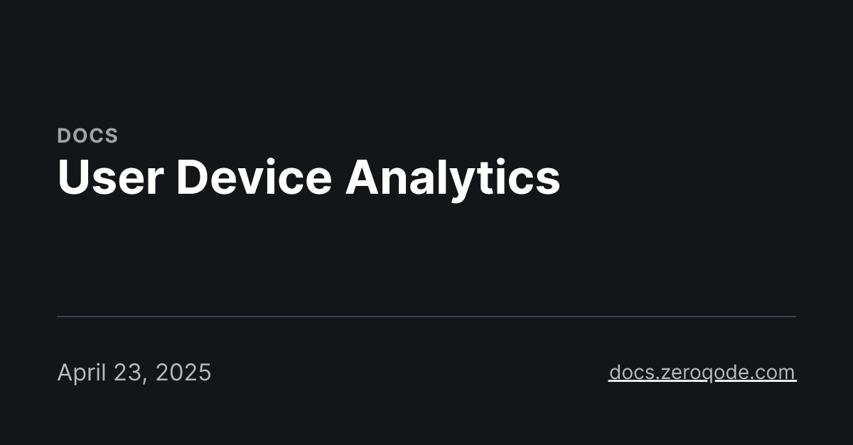 User Device Analytics
