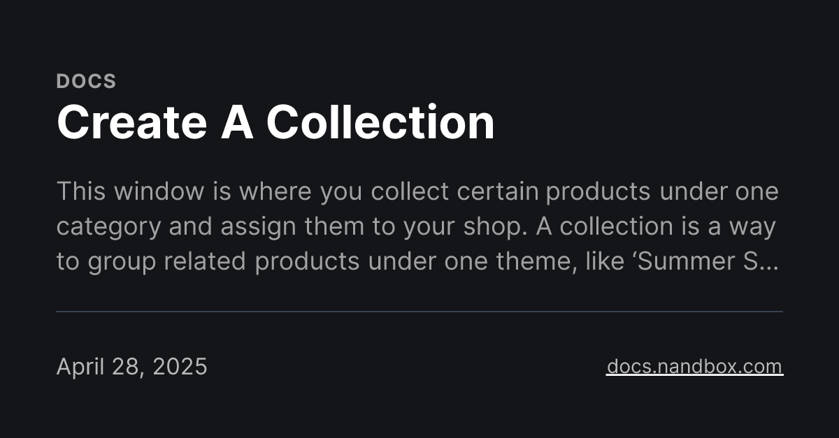 Create A Collection
