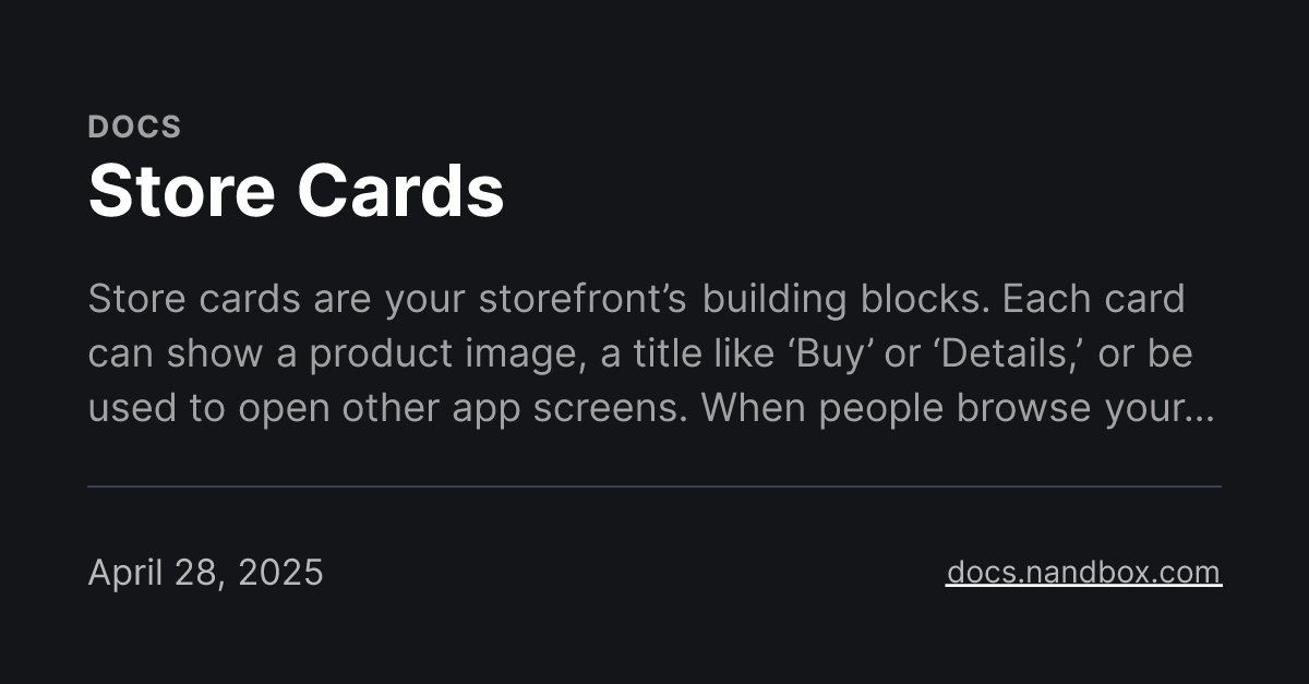 Store Cards