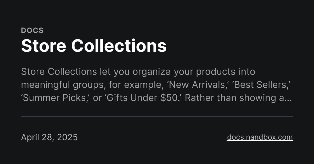 Store Collections