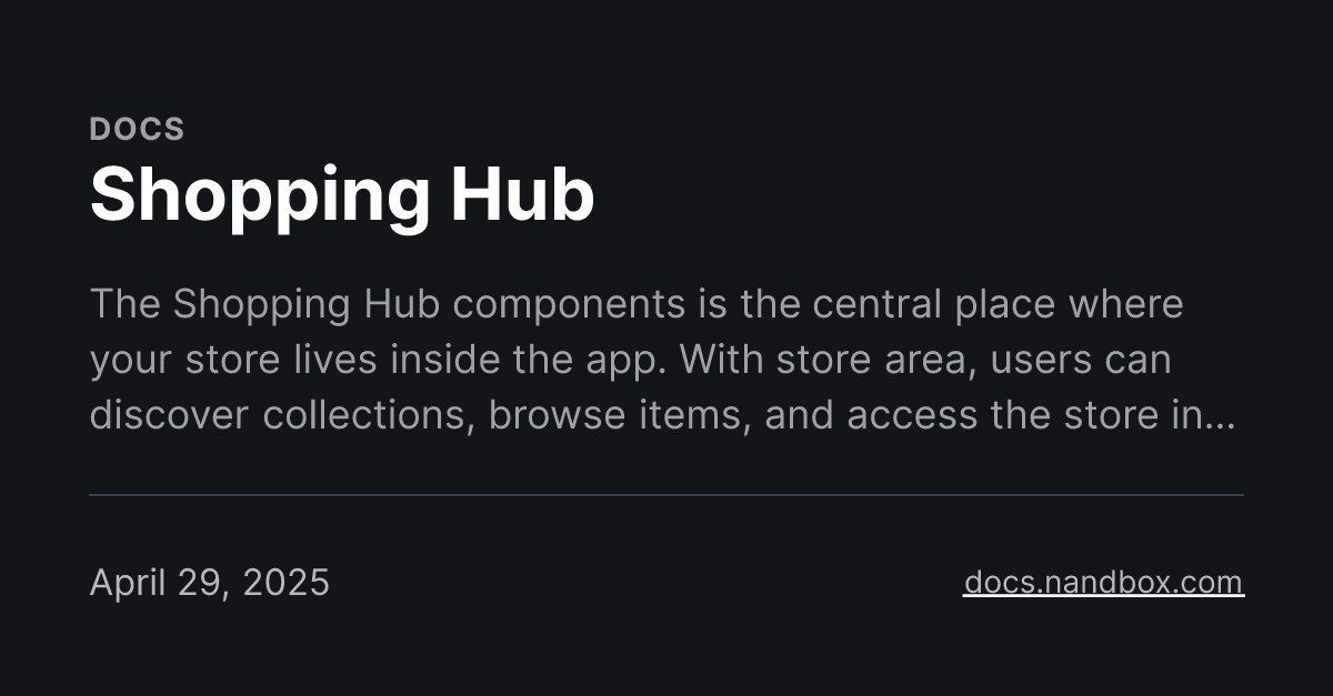 Shopping Hub