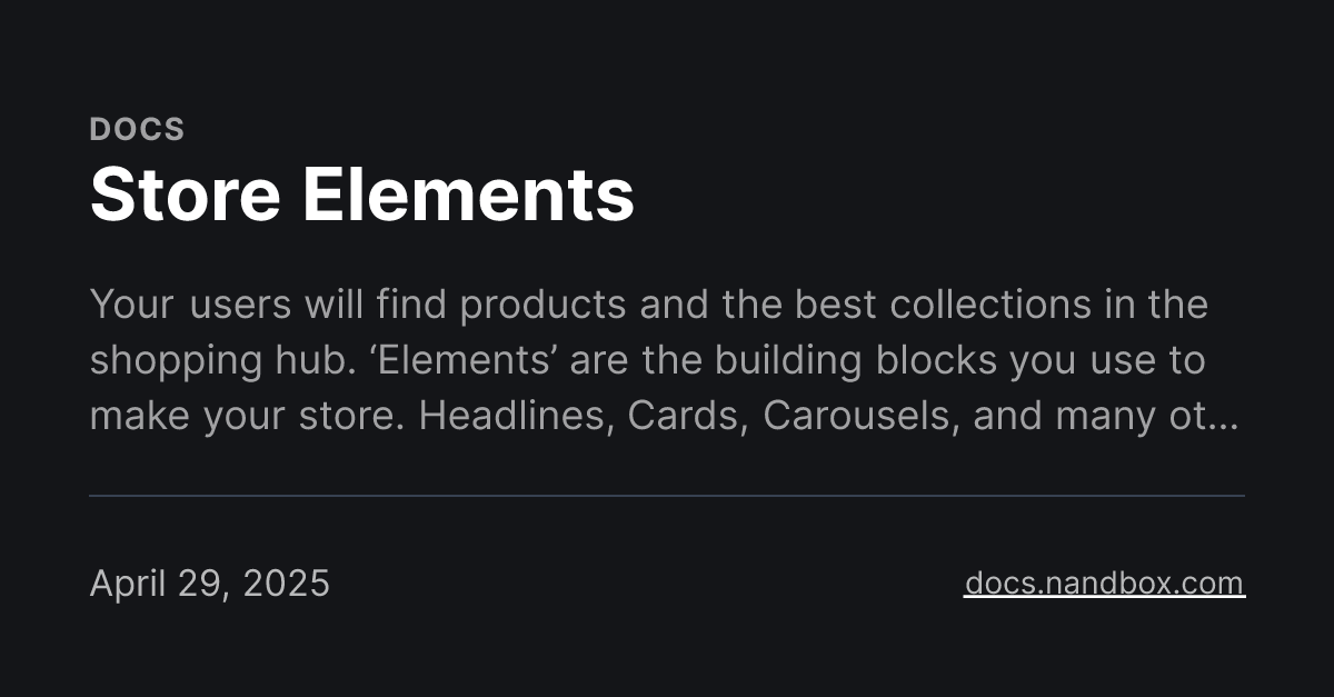 Store Elements