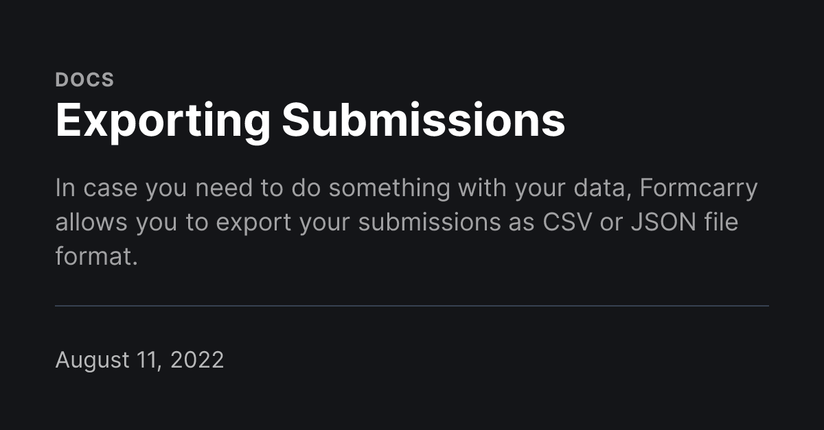 Exporting Submissions