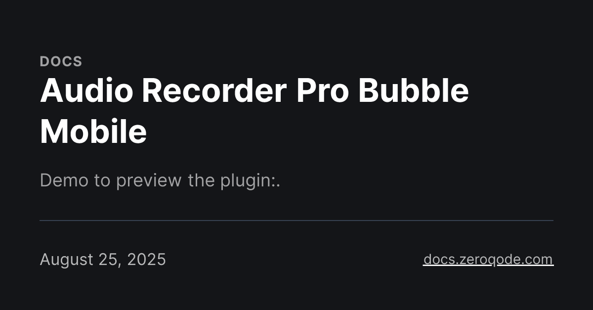 Audio Recorder Pro Bubble Mobile