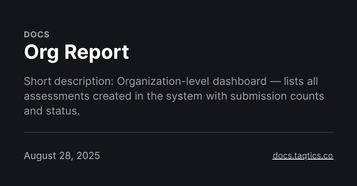 Org Report