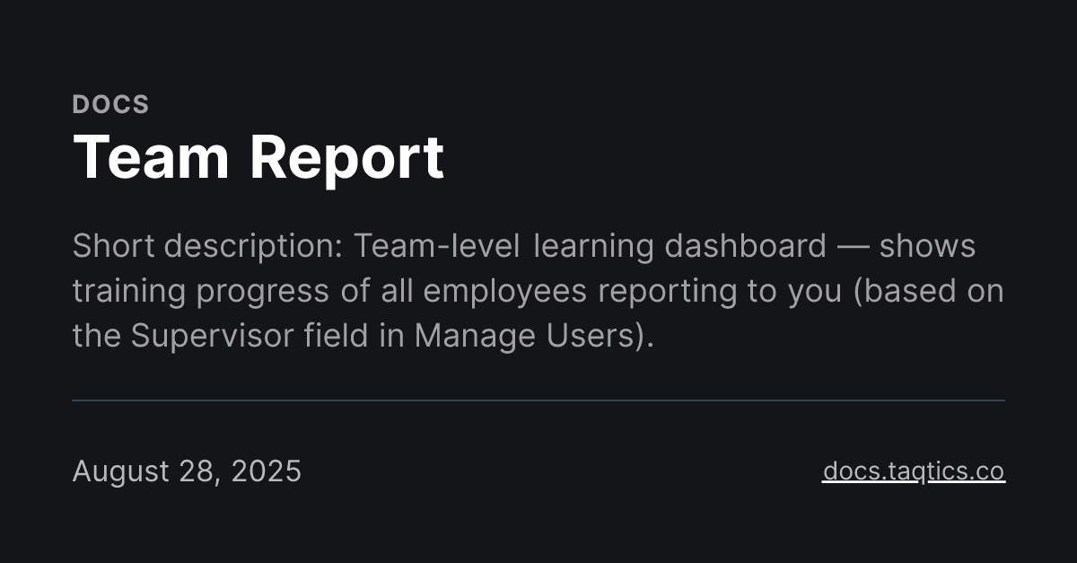 Team Report
