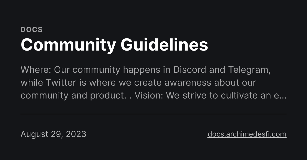 Community Guidelines