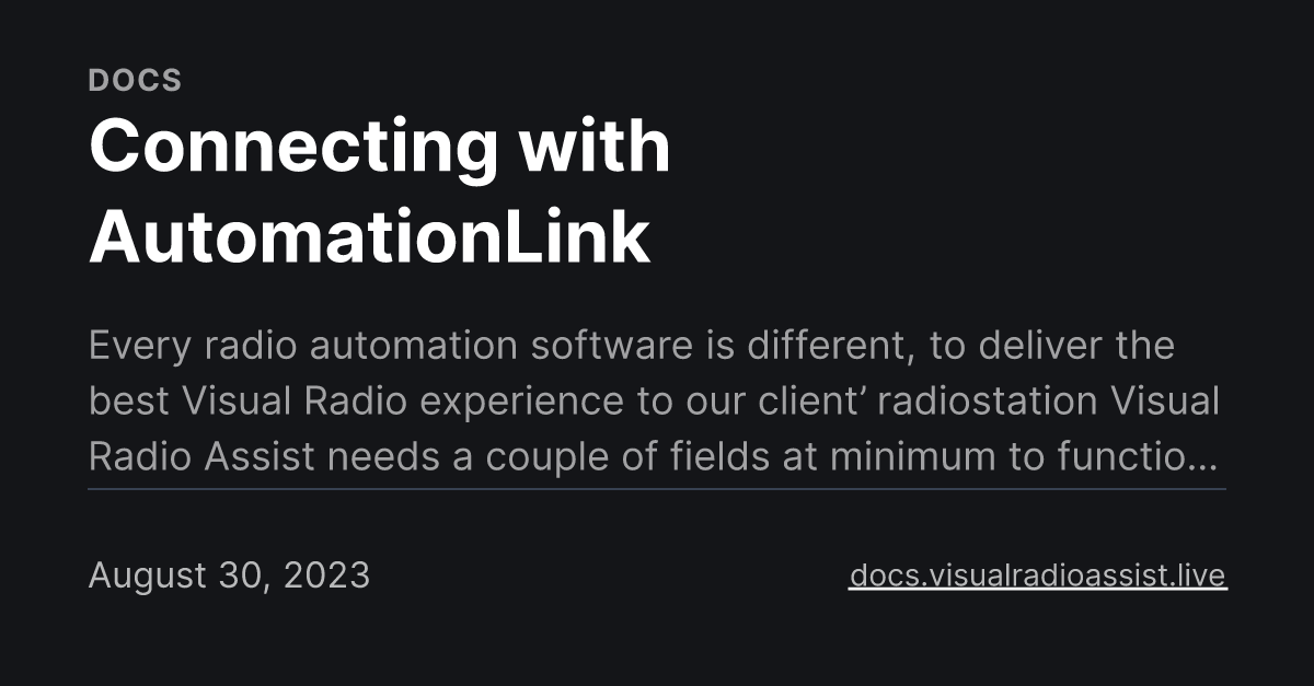 Connecting with AutomationLink