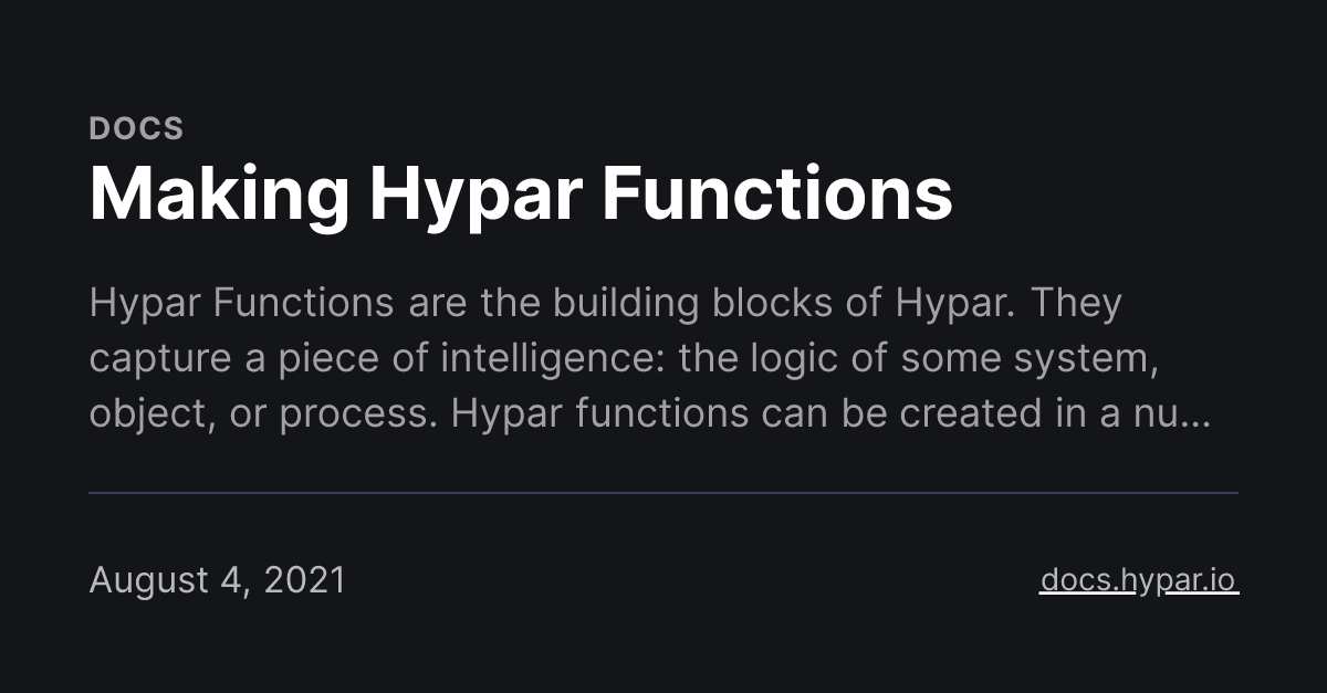 Making Hypar Functions